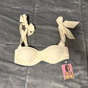 Strawberry Milk Mob Cream Bow Bikini Top